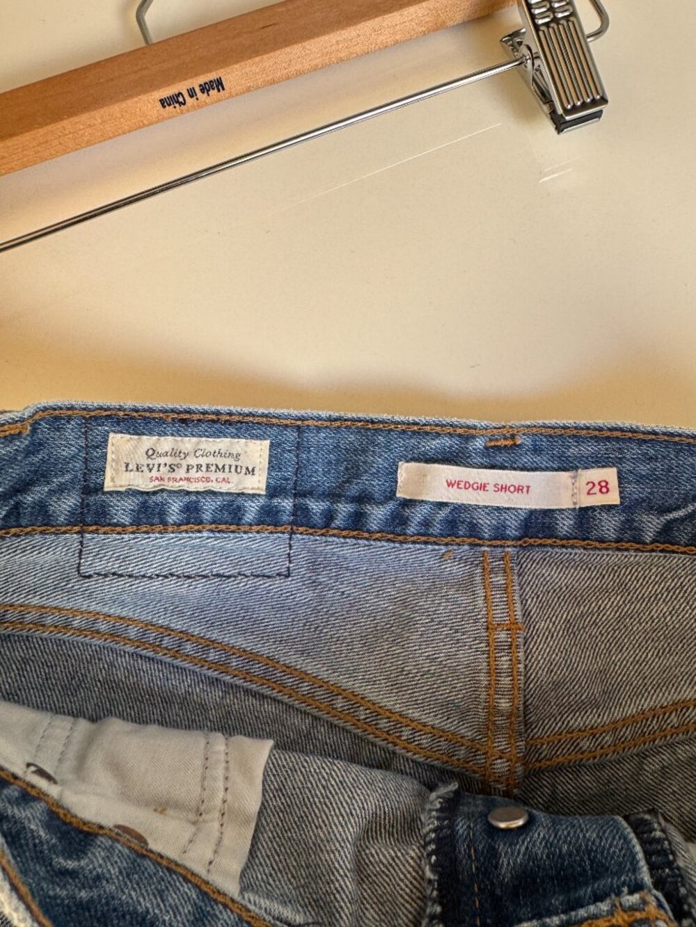 Levi’s Wedgie Fit Distressed Denim Cutoff Shorts - Picture 10 of 13